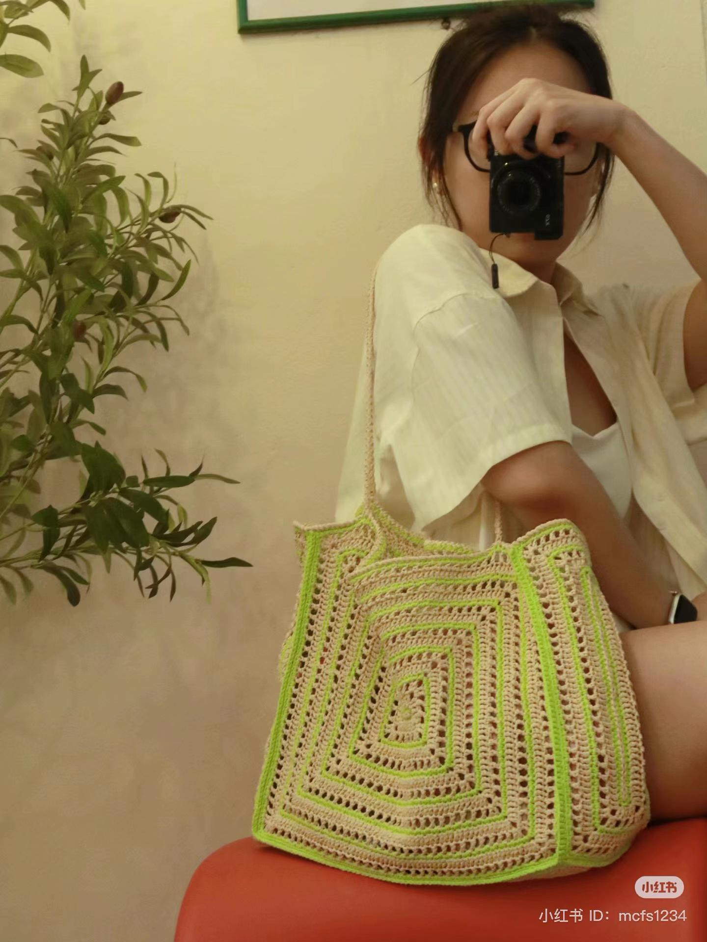 Summer Neon Tote Bag Crochet Pattern: DIY Guide with Flat Charts for Front, Side, and Bottom Panels