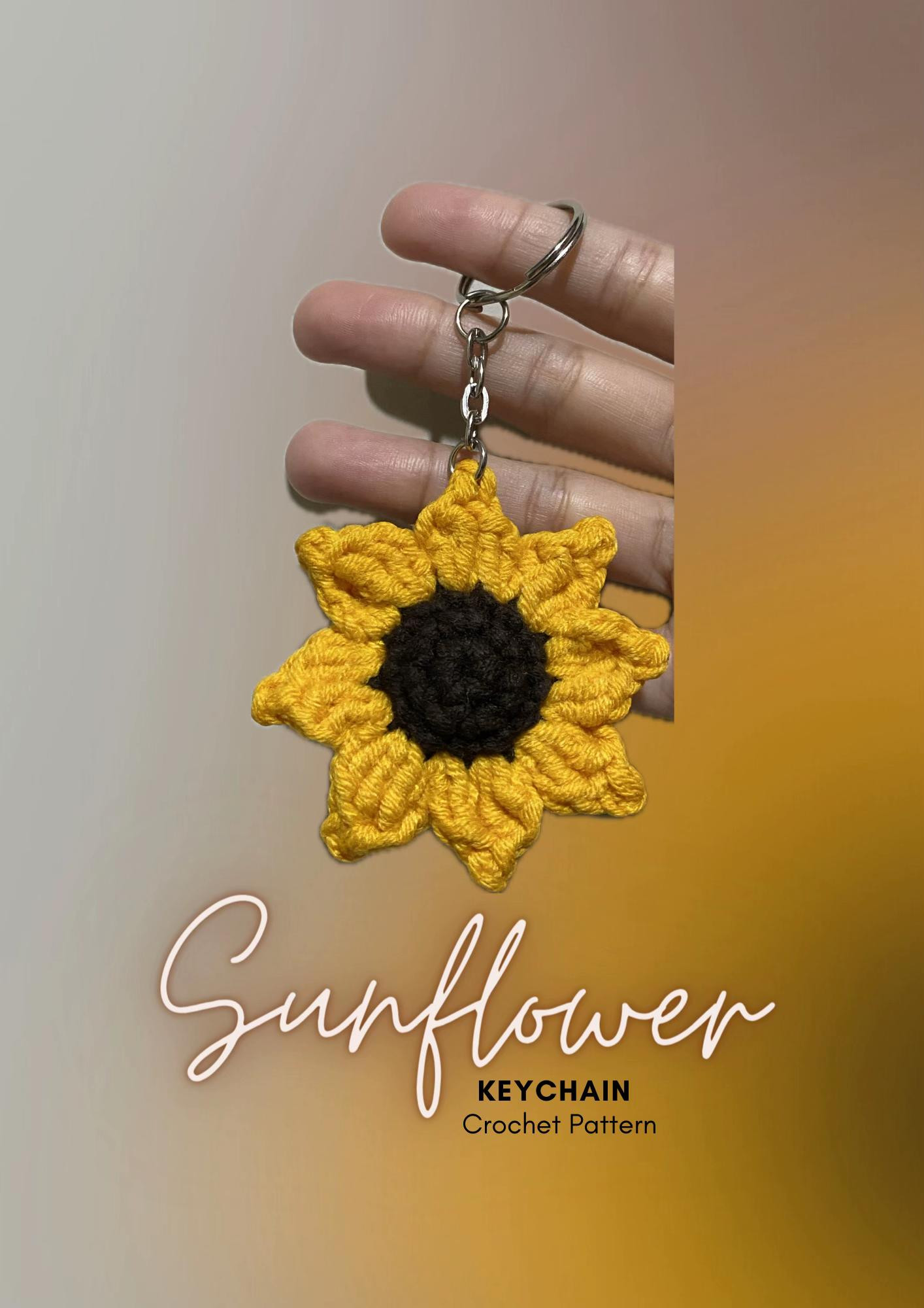 Sunflower Keychain Crochet Pattern Tutorial