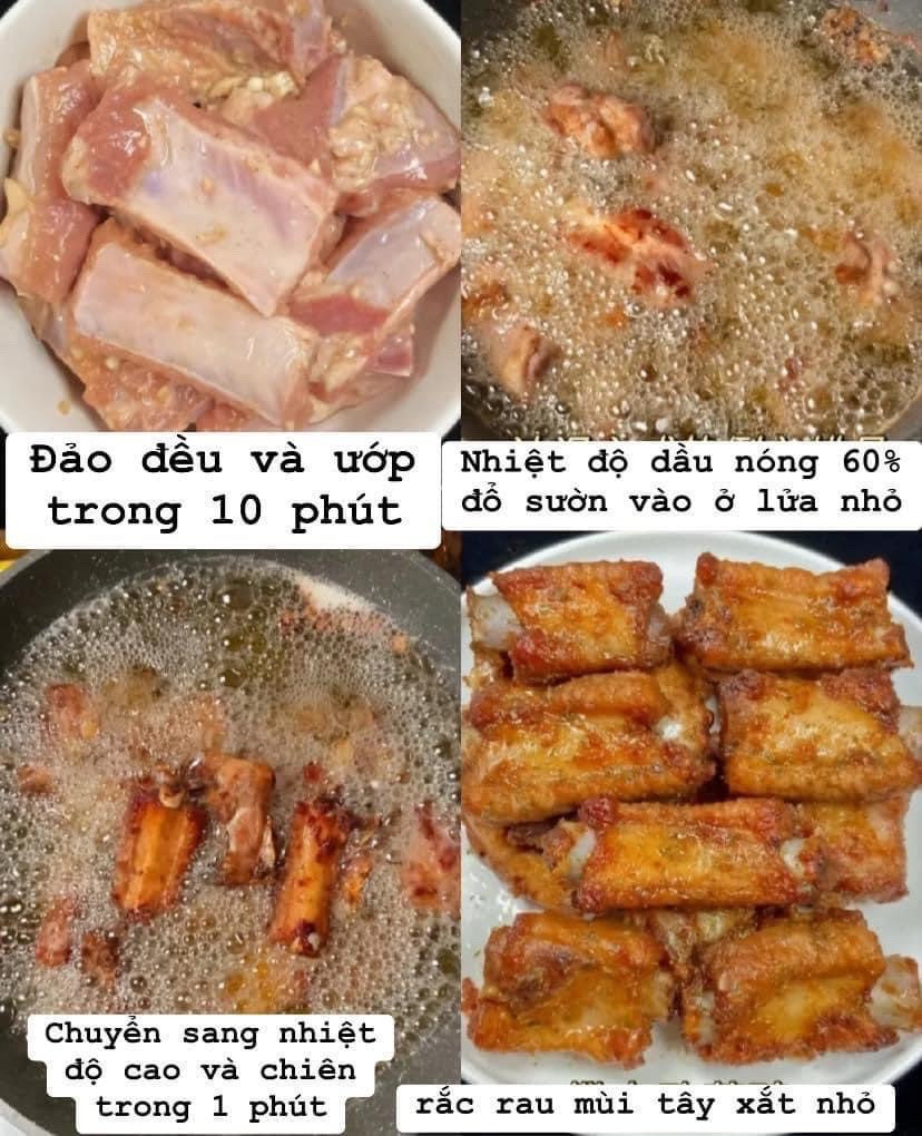 Sườn heo chiên giòn sốt tỏi tây thơm lừng, cách làm đơn giản tại nhà