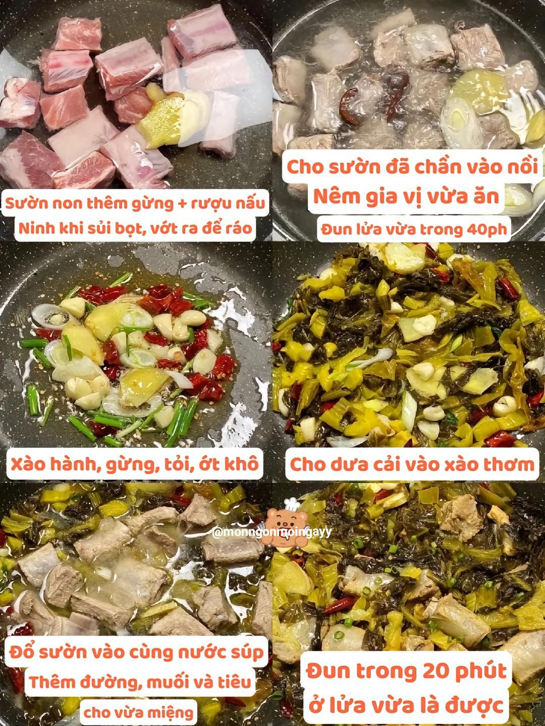 Sườn heo kho cải chua