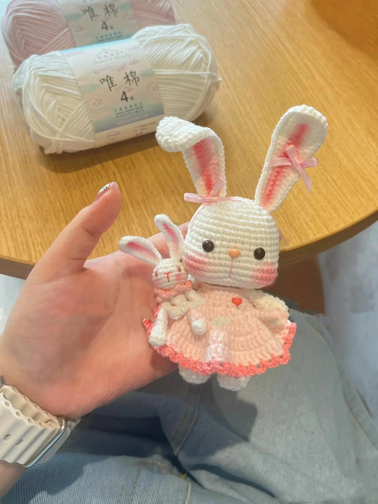 Sweet Little Rabbit Crochet Pattern with Pink Dress
