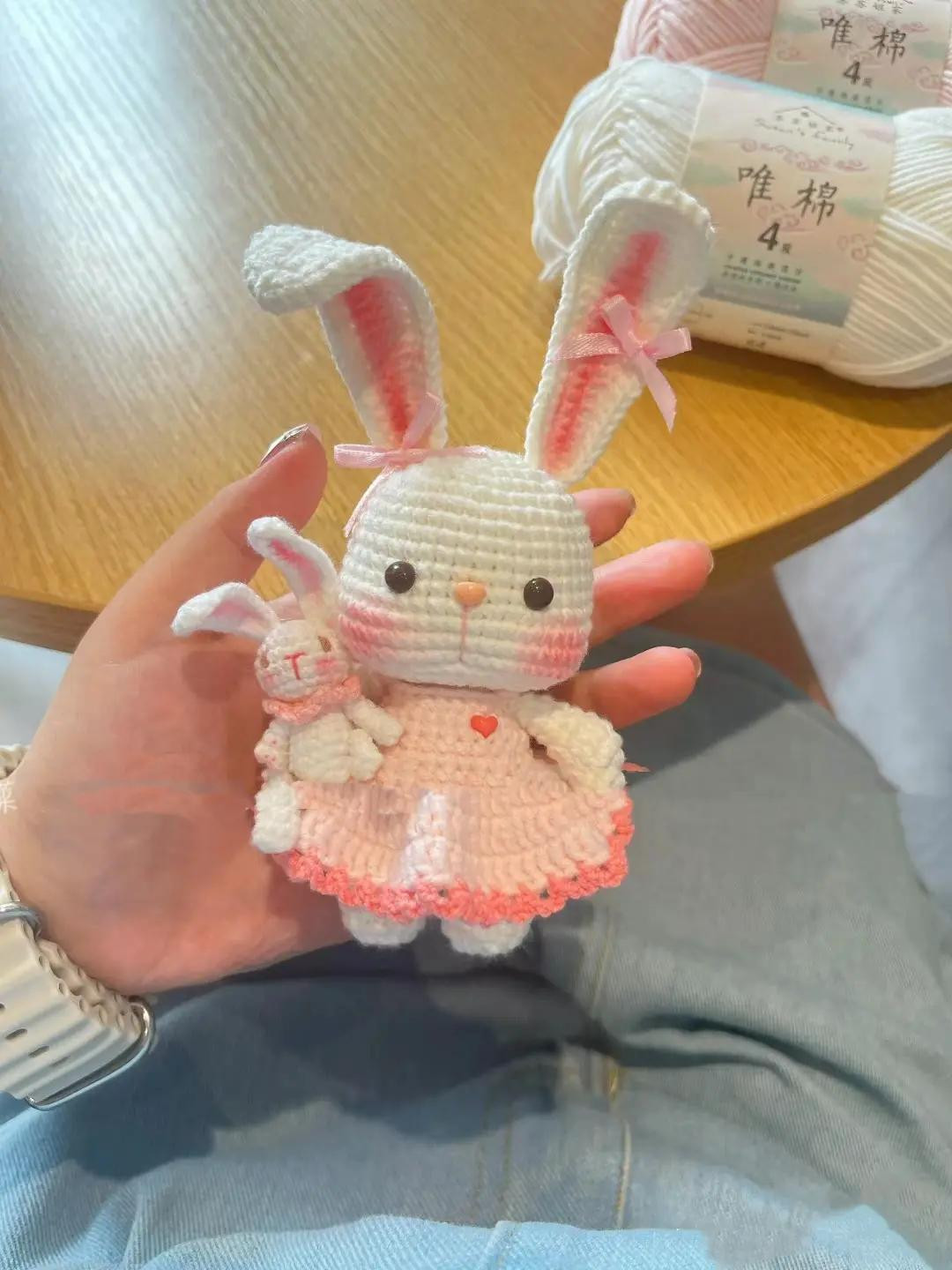 Sweet Little Rabbit Crochet Pattern with Pink Dress