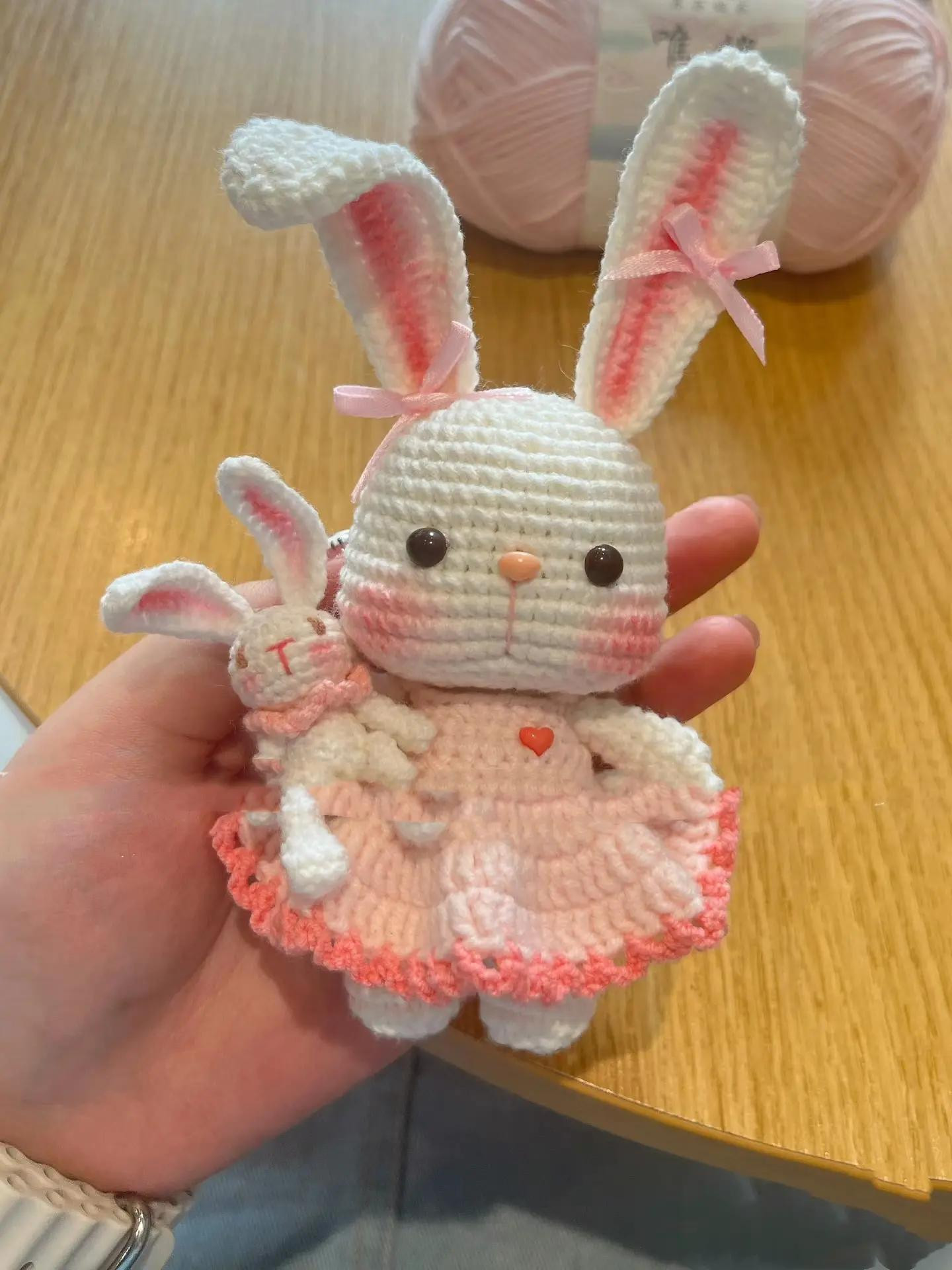 Sweet Little Rabbit Crochet Pattern with Pink Dress