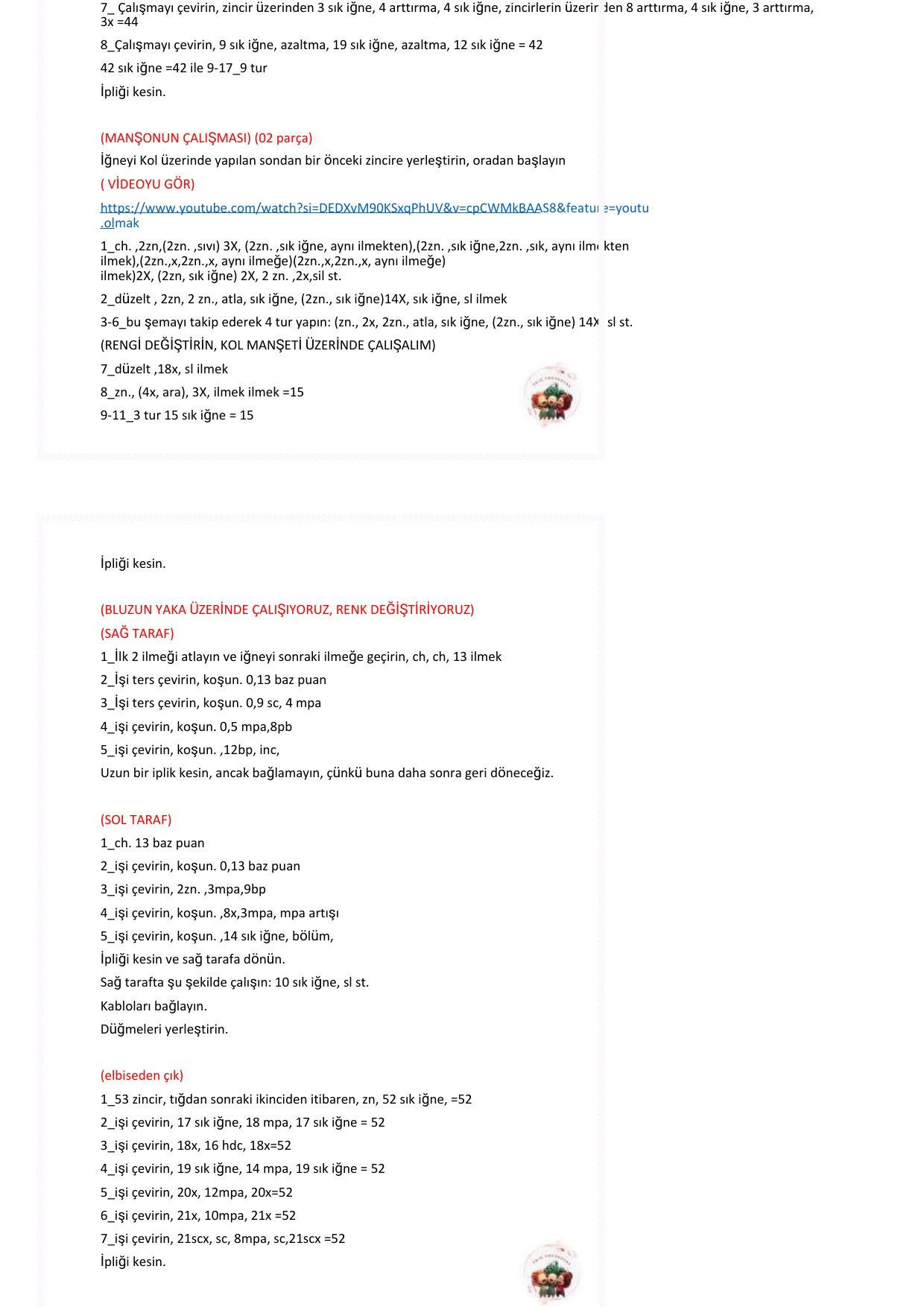 TATLI BEBEK - Hướng dẫn móc len búp bê tóc hồng mặc váy xanh