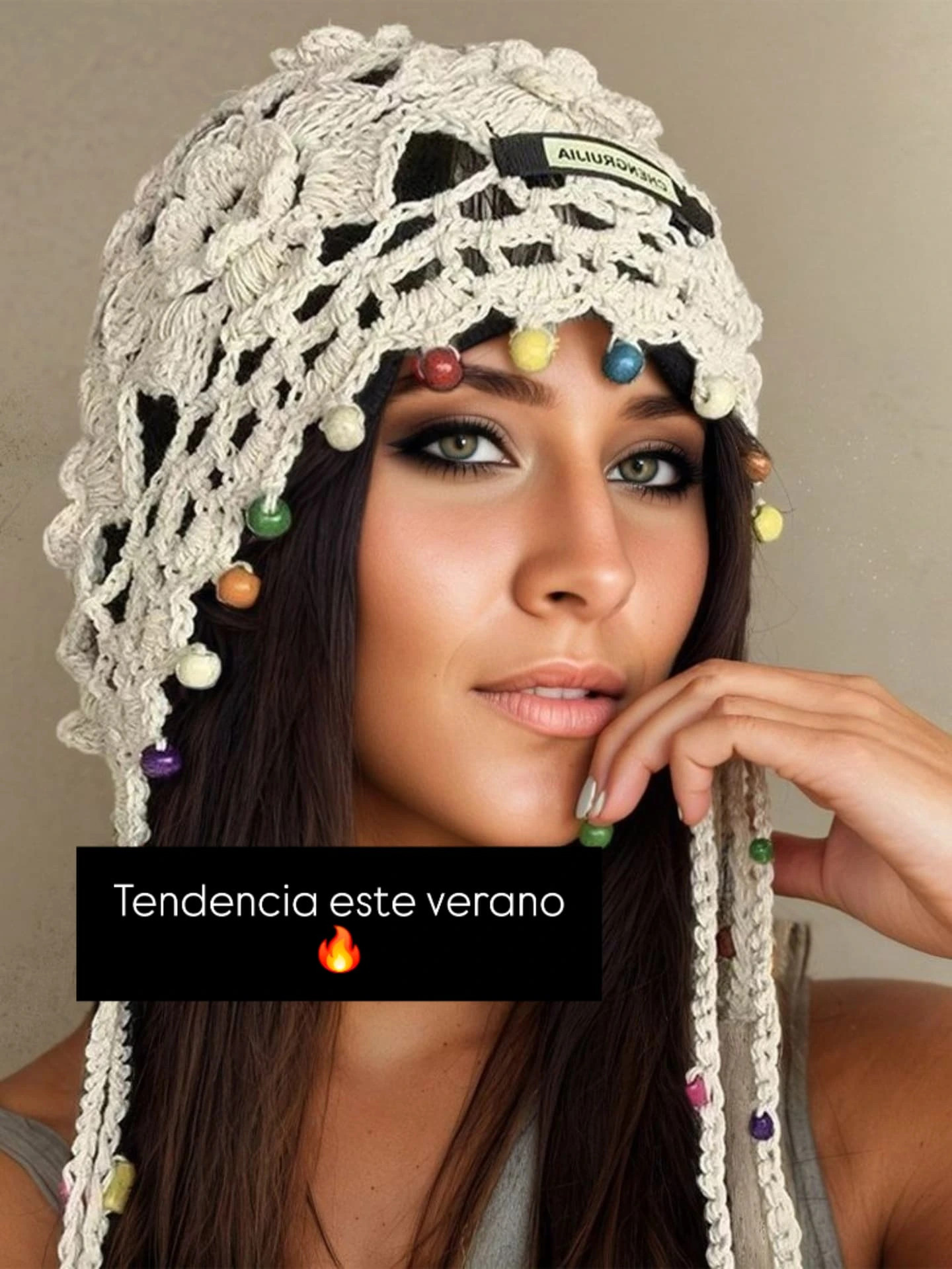Tendencia de verano: Gorro crochet con flores y flecos