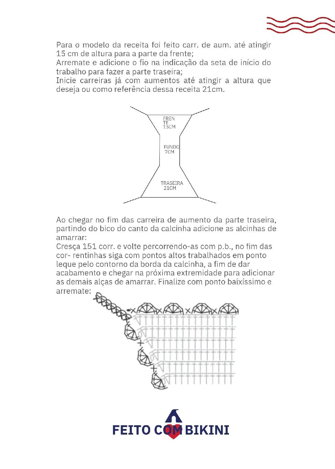 Tendência pura! Bikini crochê com detalhes coloridos e chart