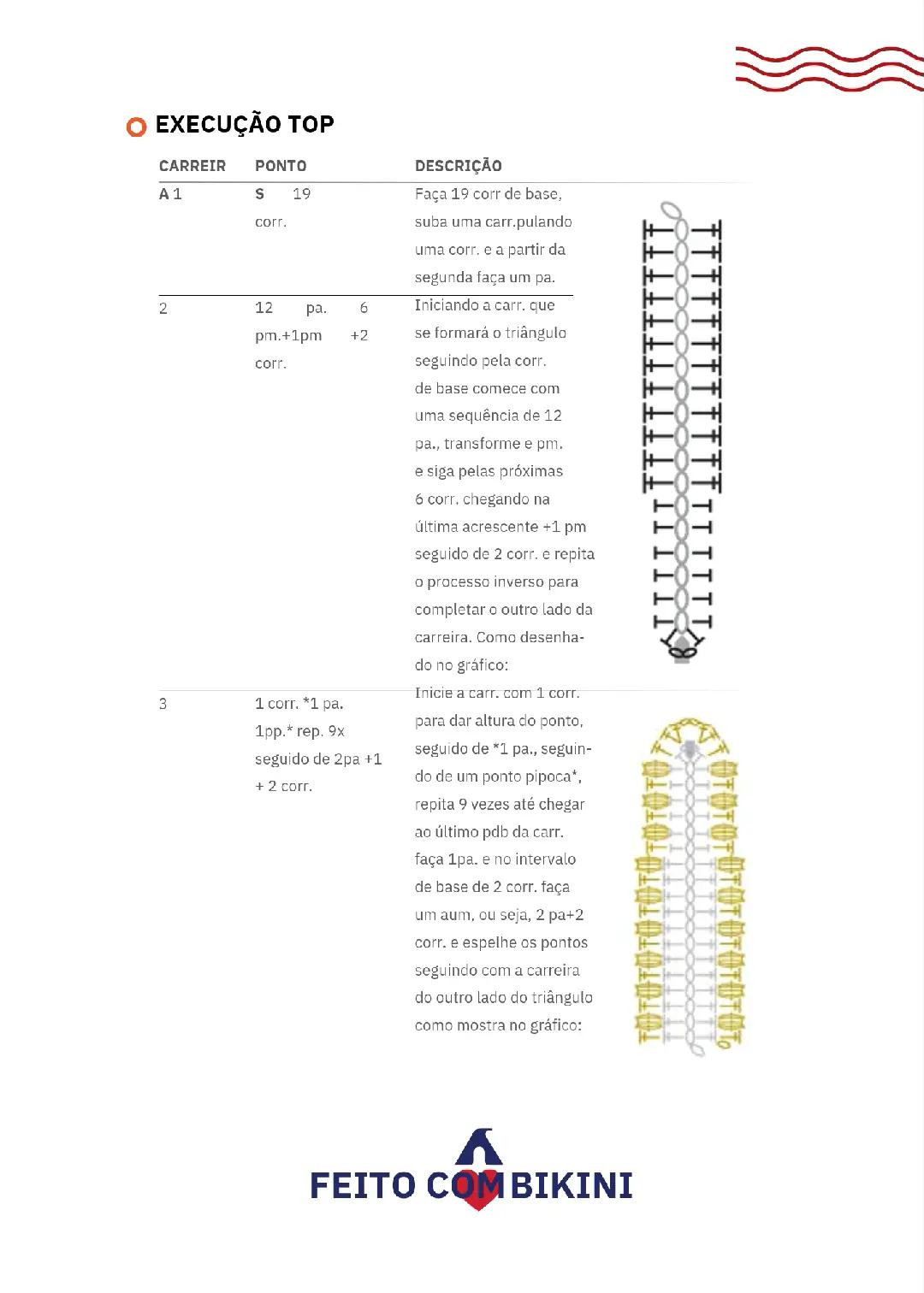 Tendência pura! Bikini crochê com detalhes coloridos e chart