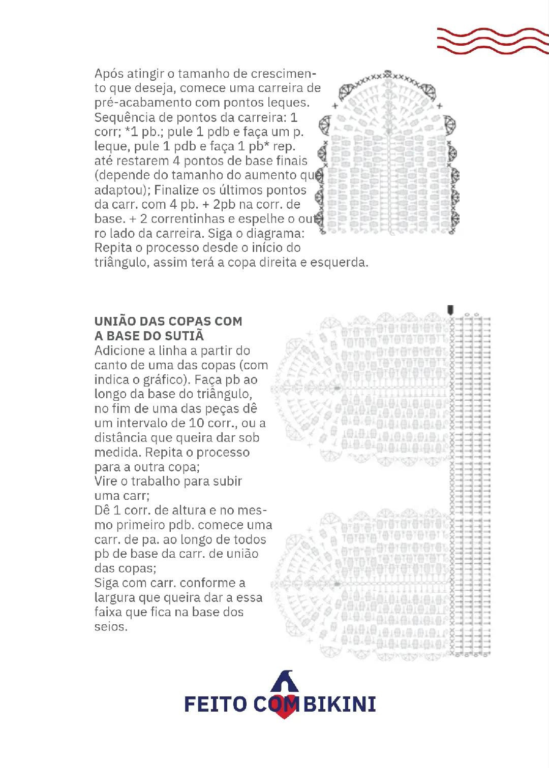 Tendência pura! Bikini crochê com detalhes coloridos e chart