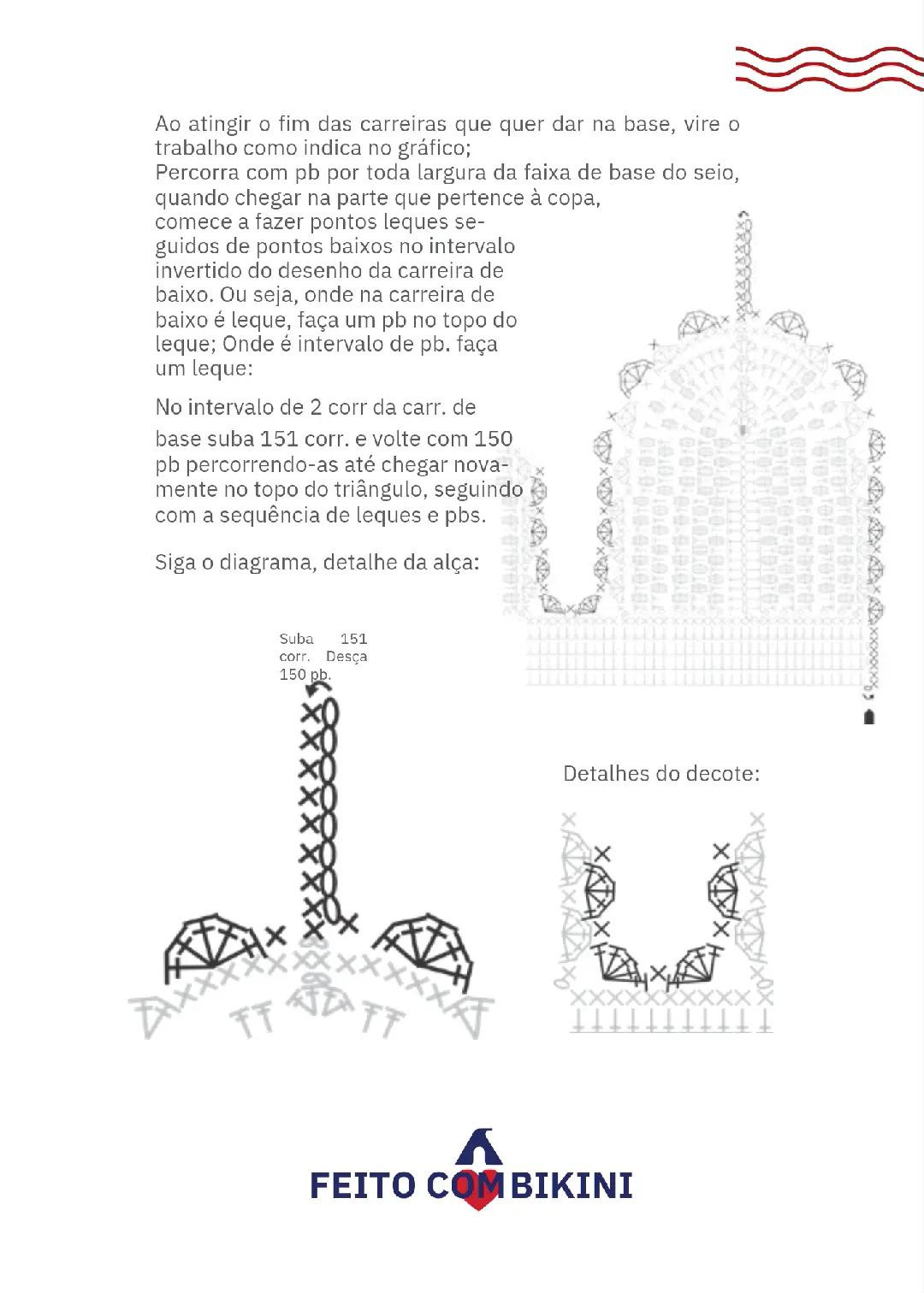 Tendência pura! Bikini crochê com detalhes coloridos e chart