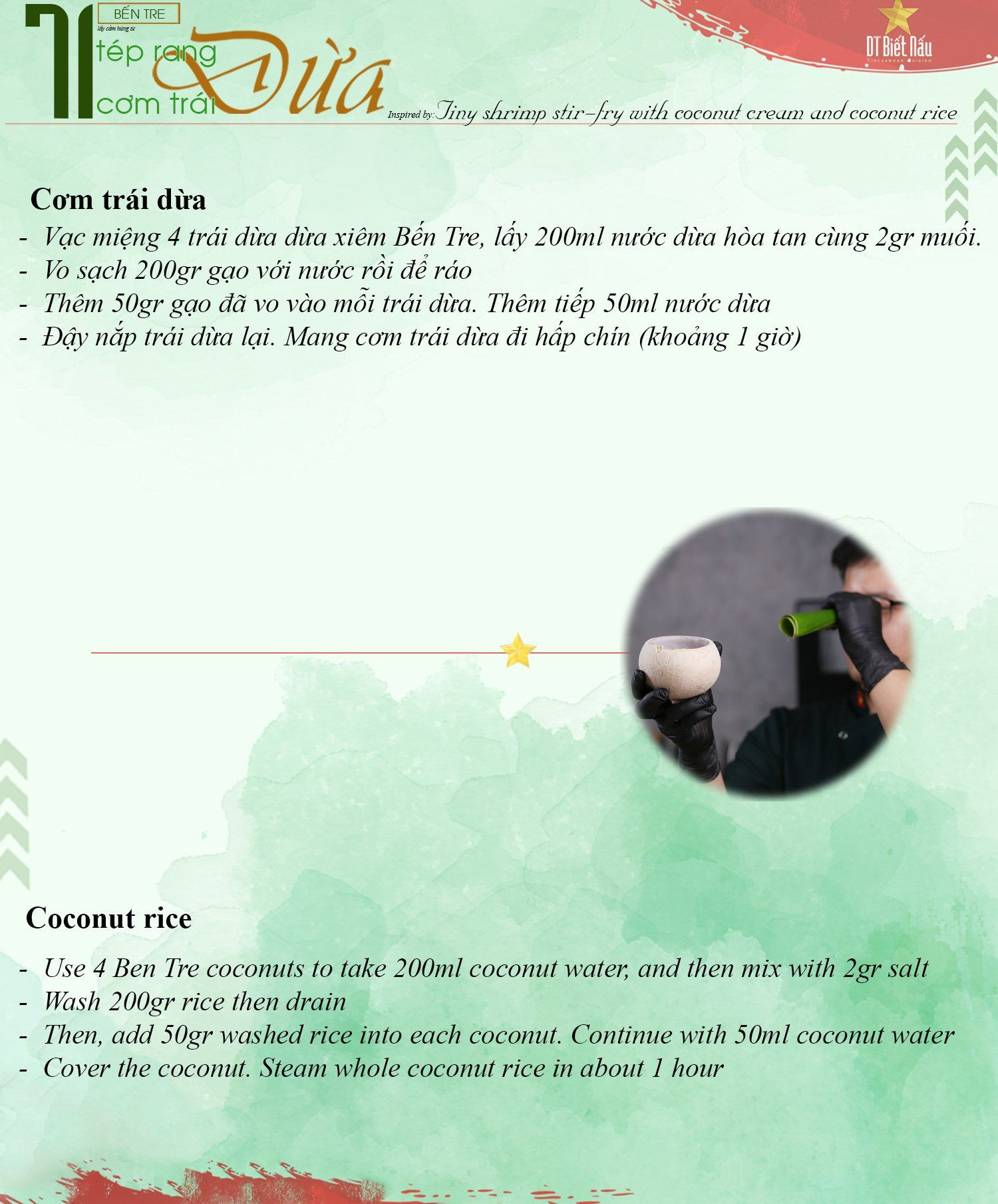 Tép rang dừa và cơm trái dừa đặc sản Bến Tre