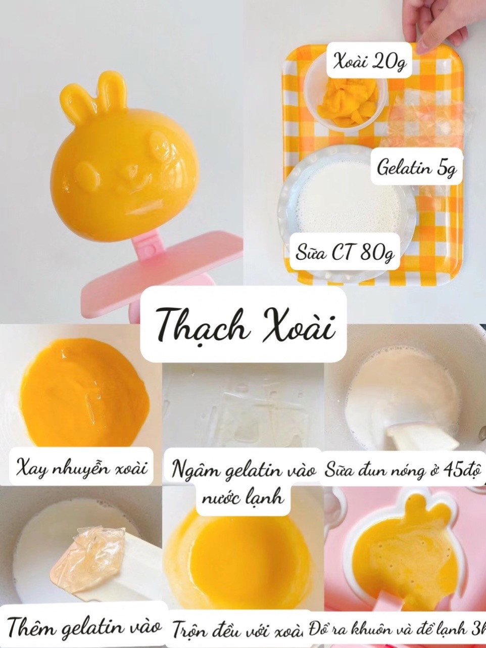 Thạch Trái Cây Cho Bé: Hướng Dẫn Chi Tiết Cách Làm Thạch Xoài, Bơ Và Thanh Long Dáng Dễ Thương