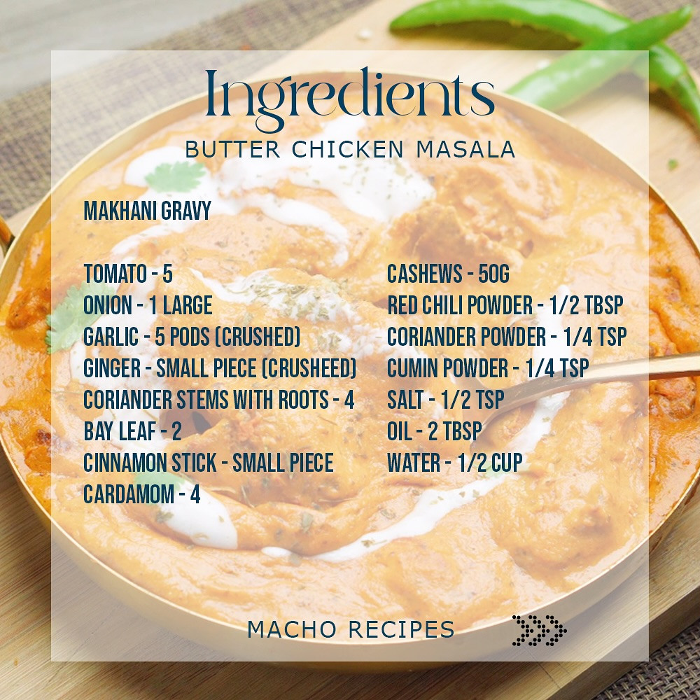 The Perfect Butter Chicken Masala Recipe with Ingredients