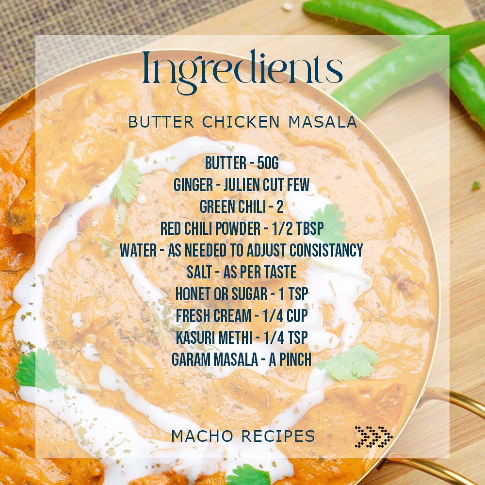 The Perfect Butter Chicken Masala Recipe with Ingredients