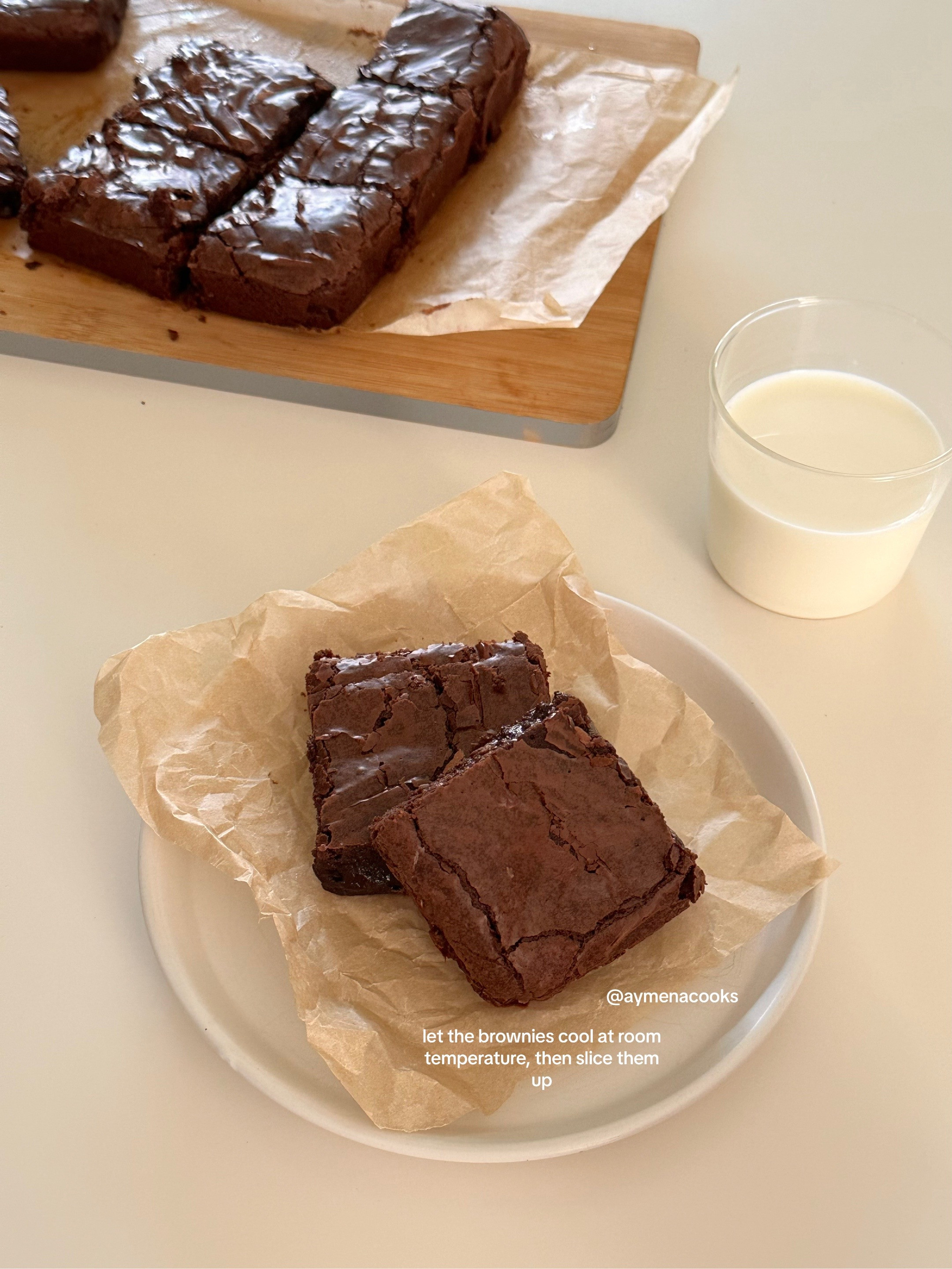 Thick, fudgy brown butter brownies recipe tutorial