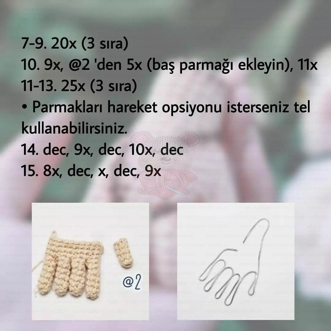 Thing! Free Pattern Turkish - Amigurumi Hand Doll by GuichaiDolls