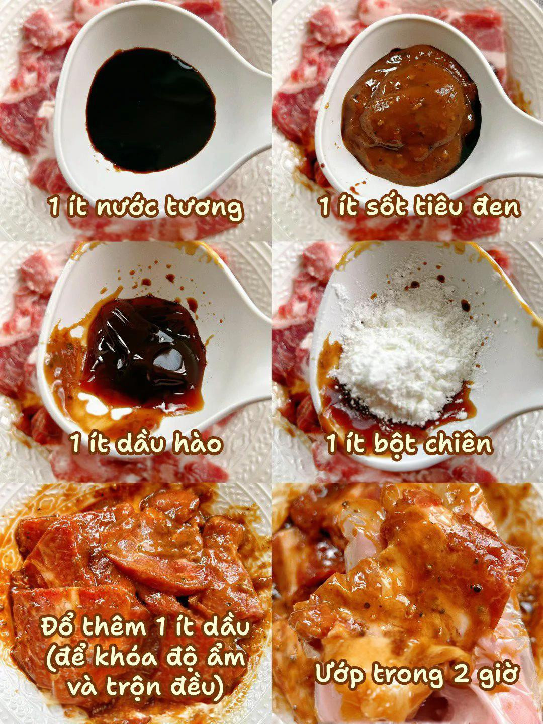 Thịt heo chiên sốt tiêu đen giòn rụm, đậm đà vị nước tương và dầu hào