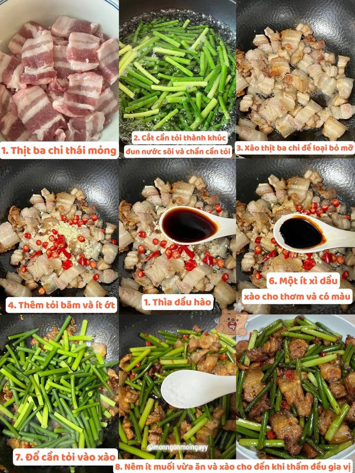 Thịt heo xào cần tỏi