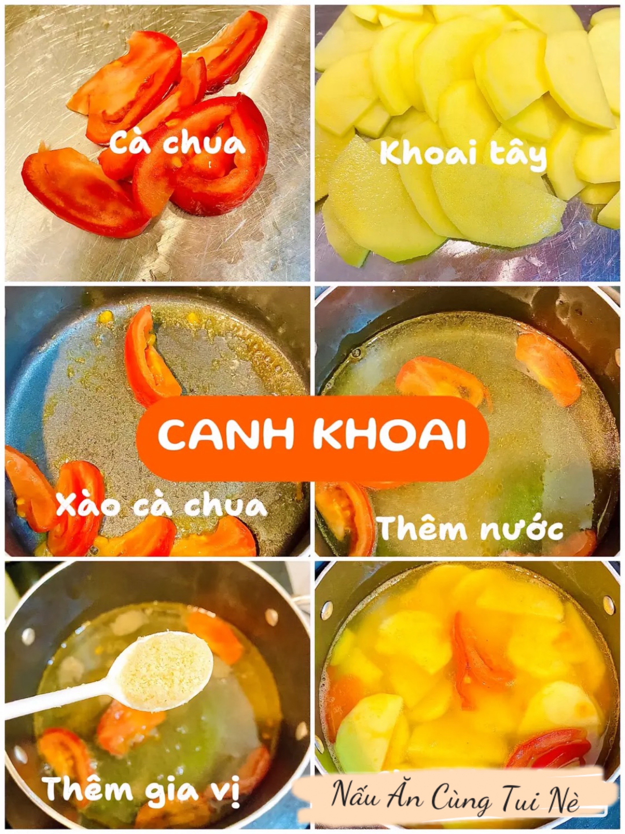 Thực đơn 20k: Trứng chưng cà chua và canh khoai tây