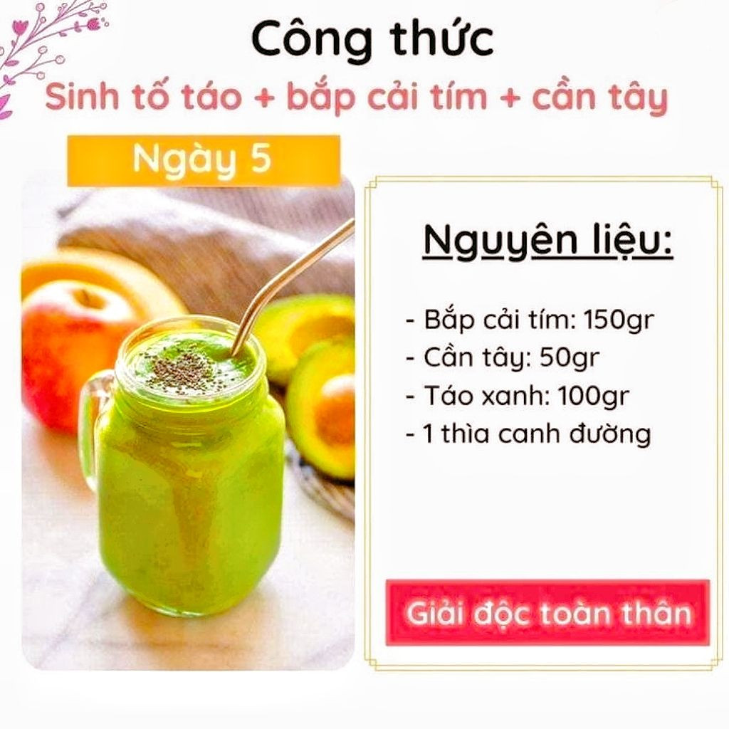 Thực đơn sinh tố giảm cân và thanh lọc cơ thể trong 7 ngày với các nguyên liệu tự nhiên