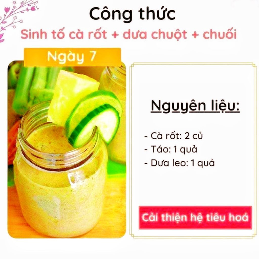 Thực đơn sinh tố giảm cân và thanh lọc cơ thể trong 7 ngày với các nguyên liệu tự nhiên