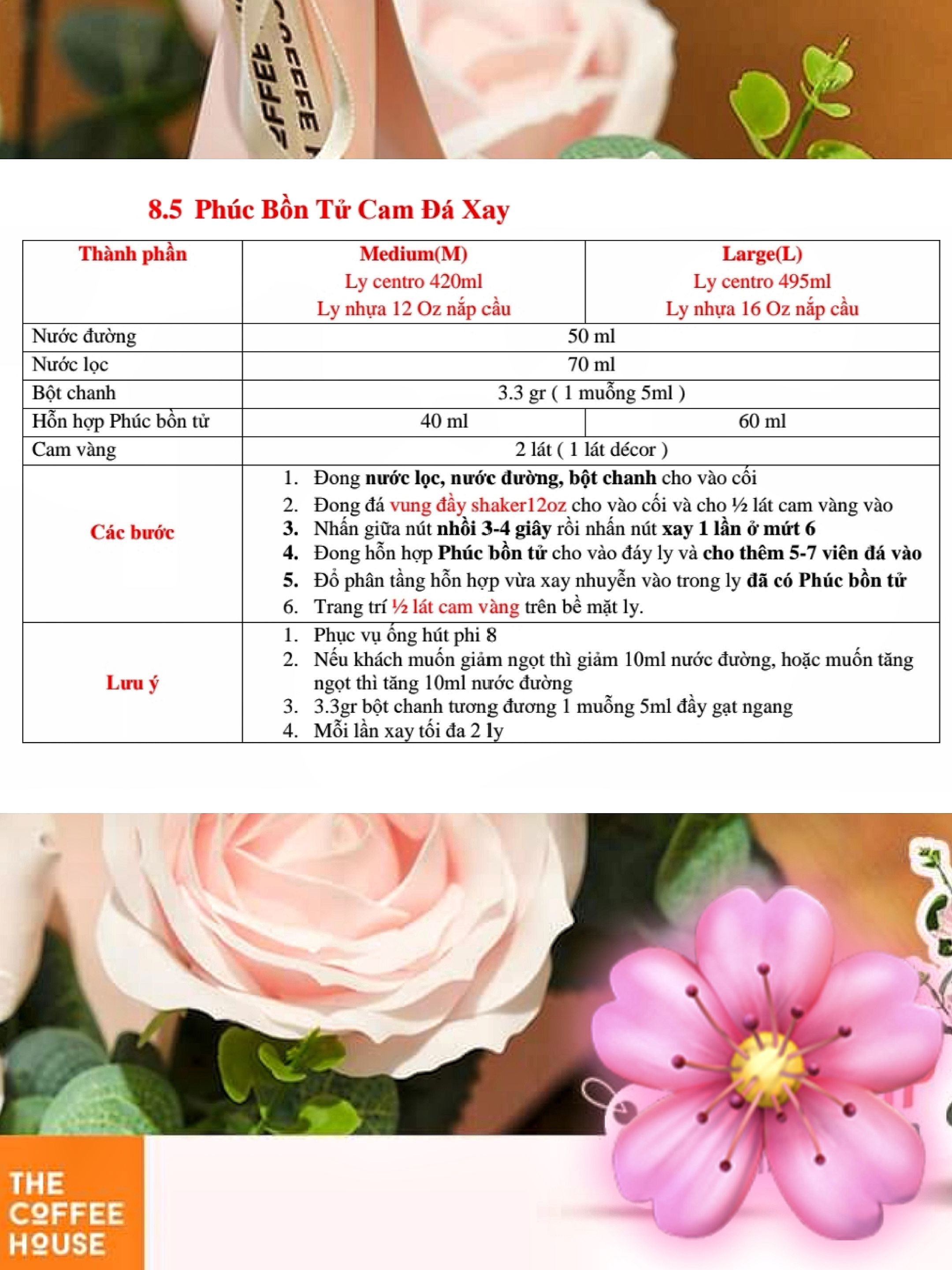 Thực đơn thức uống trái cây: Sinh tố Việt quất, Dưa lưới, Chanh sả và Phúc bồn tử cam đá xay