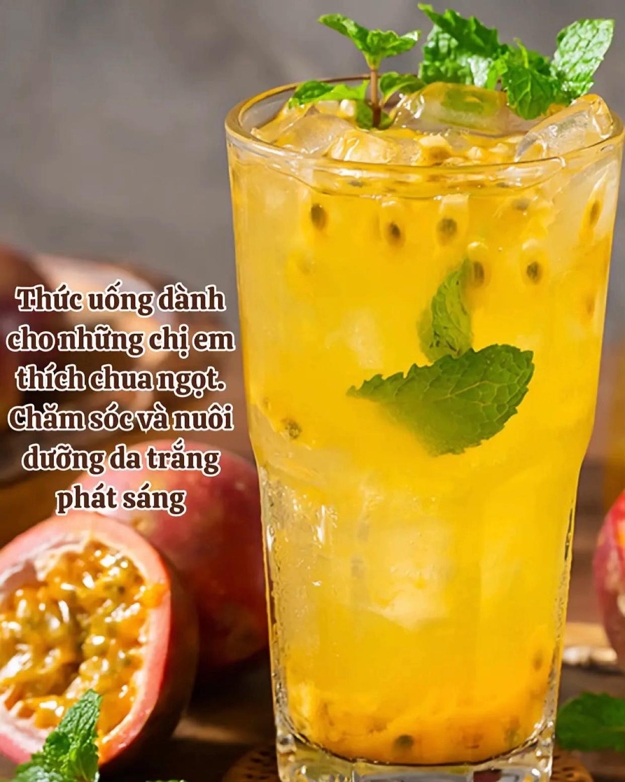 Thức uống chanh dây và quất chua ngọt dưỡng da trắng sáng