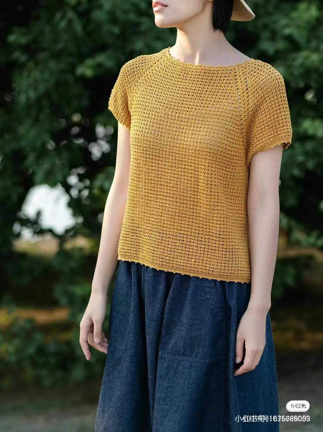 Time Crochet Hollow Short Sleeve Top Pattern with Chart and Instructions