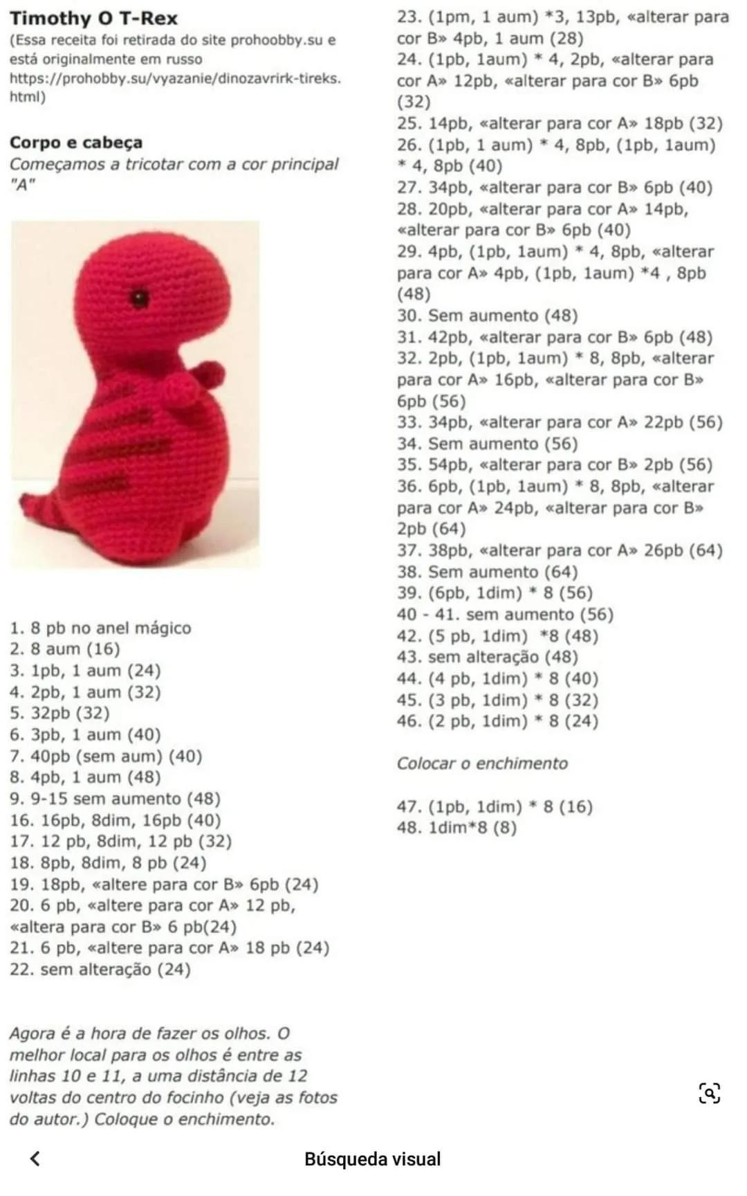 Timothy T-Rex Amigurumi Free Pattern