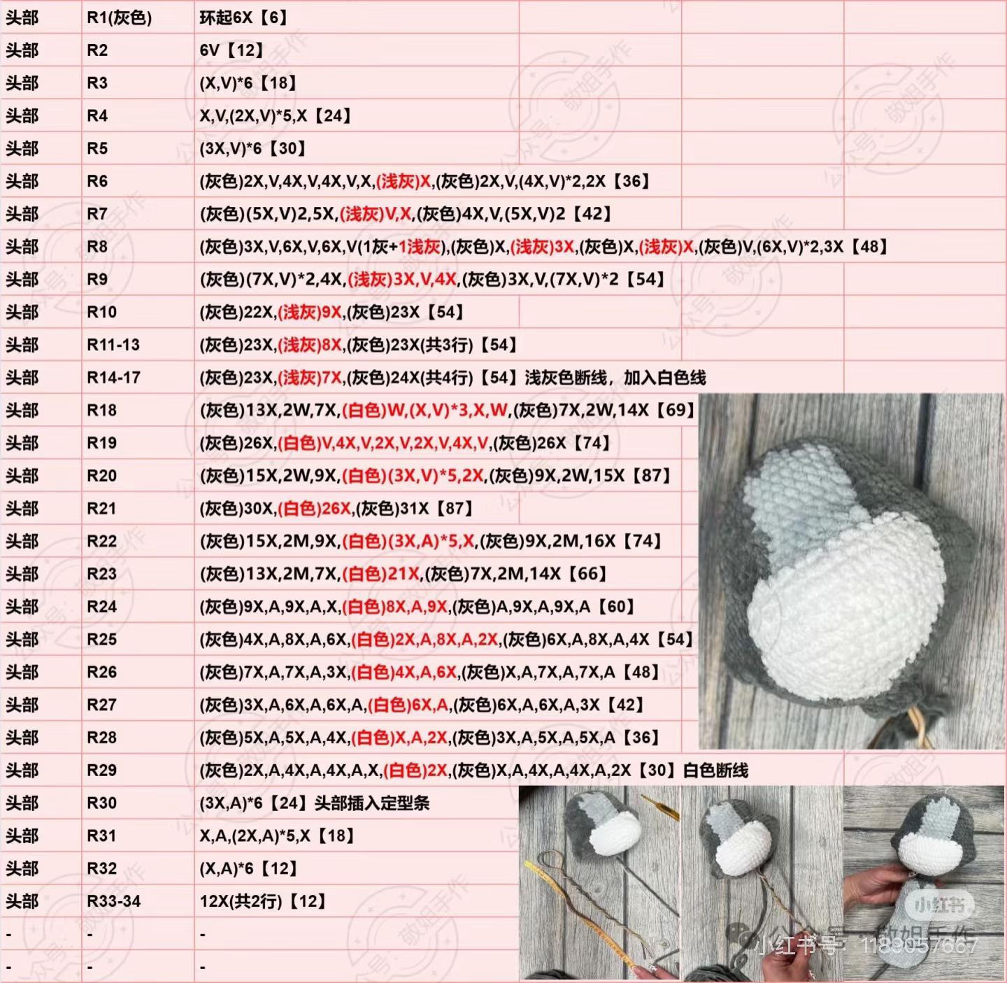 Tom Cat Amigurumi Crochet Pattern Chart