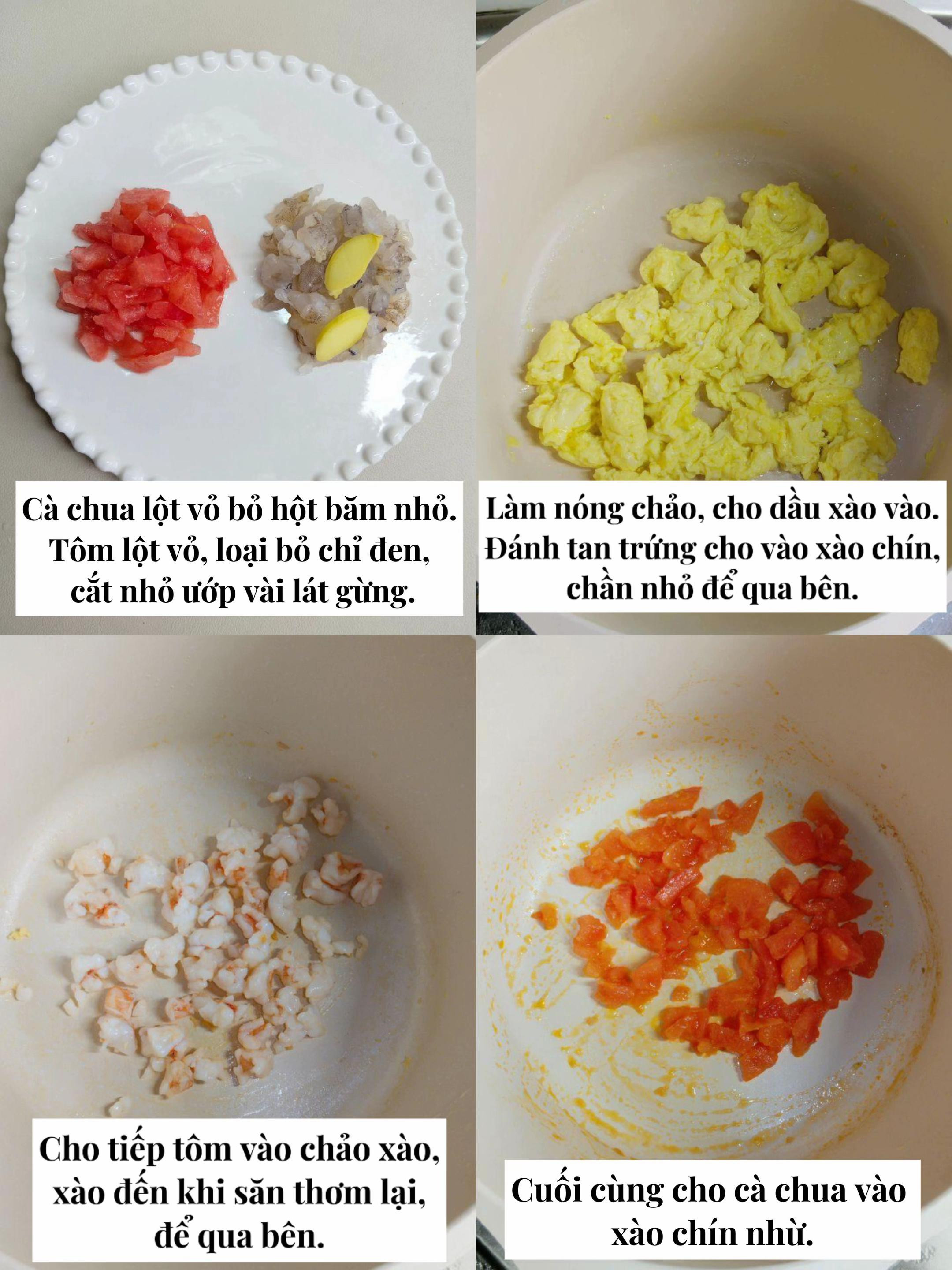 Tôm Trứng Sốt Cà Chua Dành Cho Bé Trên 12 Tháng Tuổi