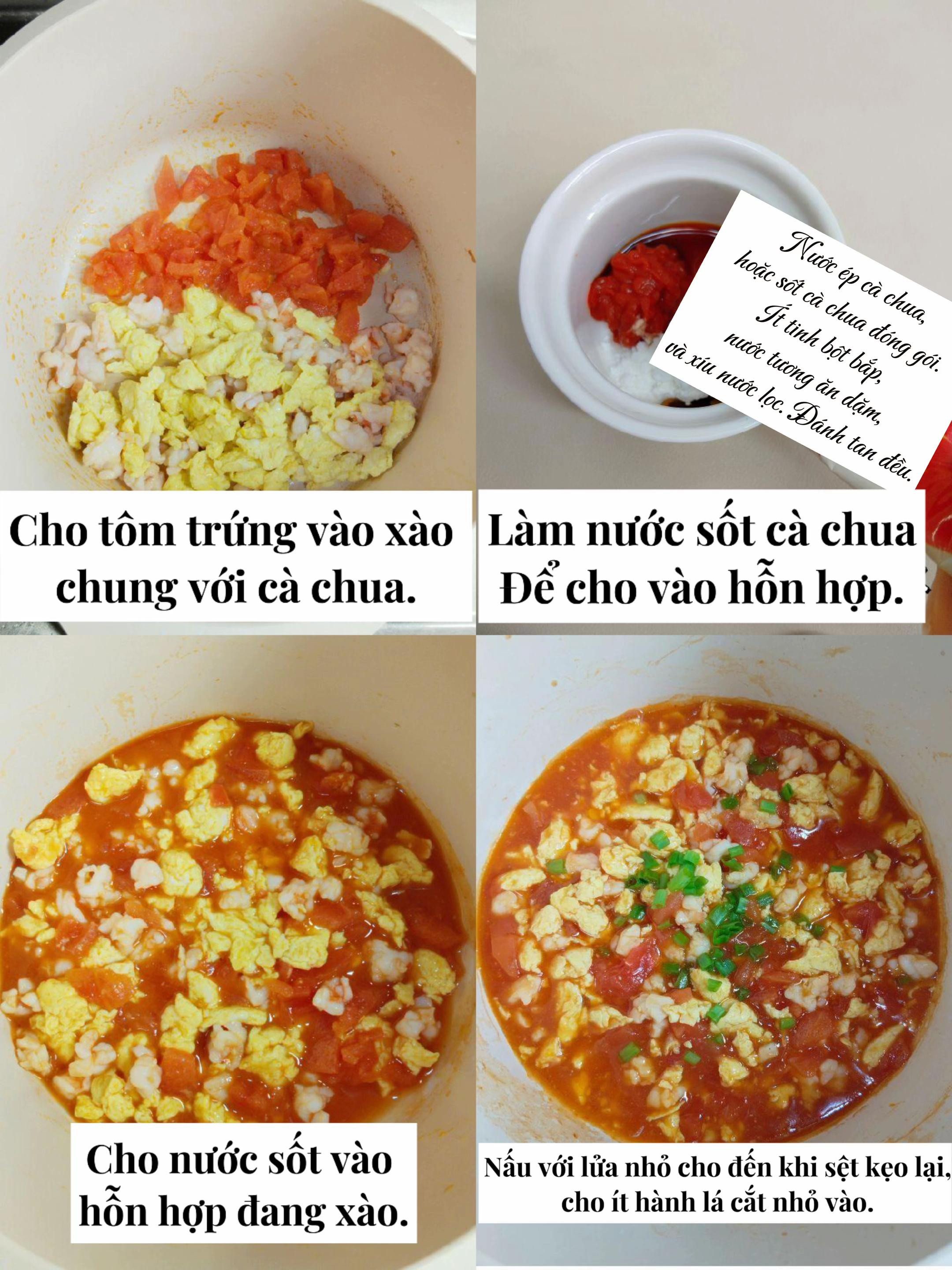 Tôm Trứng Sốt Cà Chua Dành Cho Bé Trên 12 Tháng Tuổi