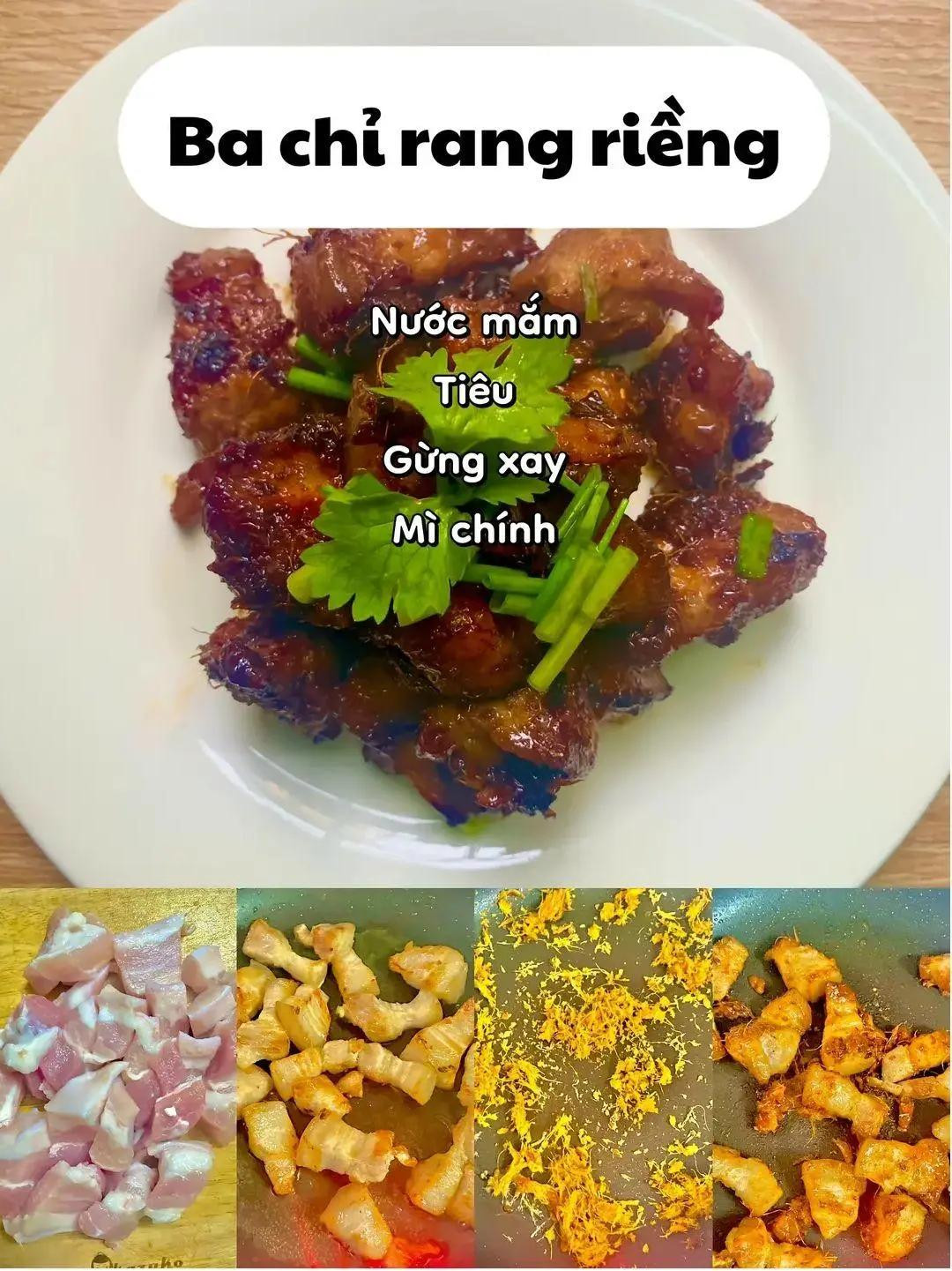 Tổng hợp 4 món thịt ba chỉ hao cơm: sốt cà chua, rang dừa, riềng và nấm