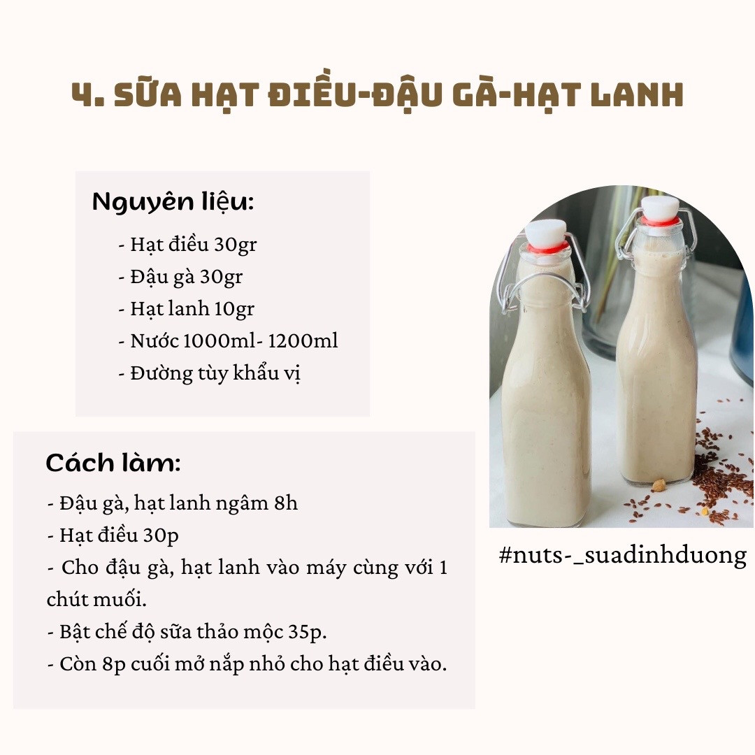 Tổng hợp 5 công thức làm sữa hạt dinh dưỡng: Gạo lứt, óc chó, hạnh nhân và bí xanh