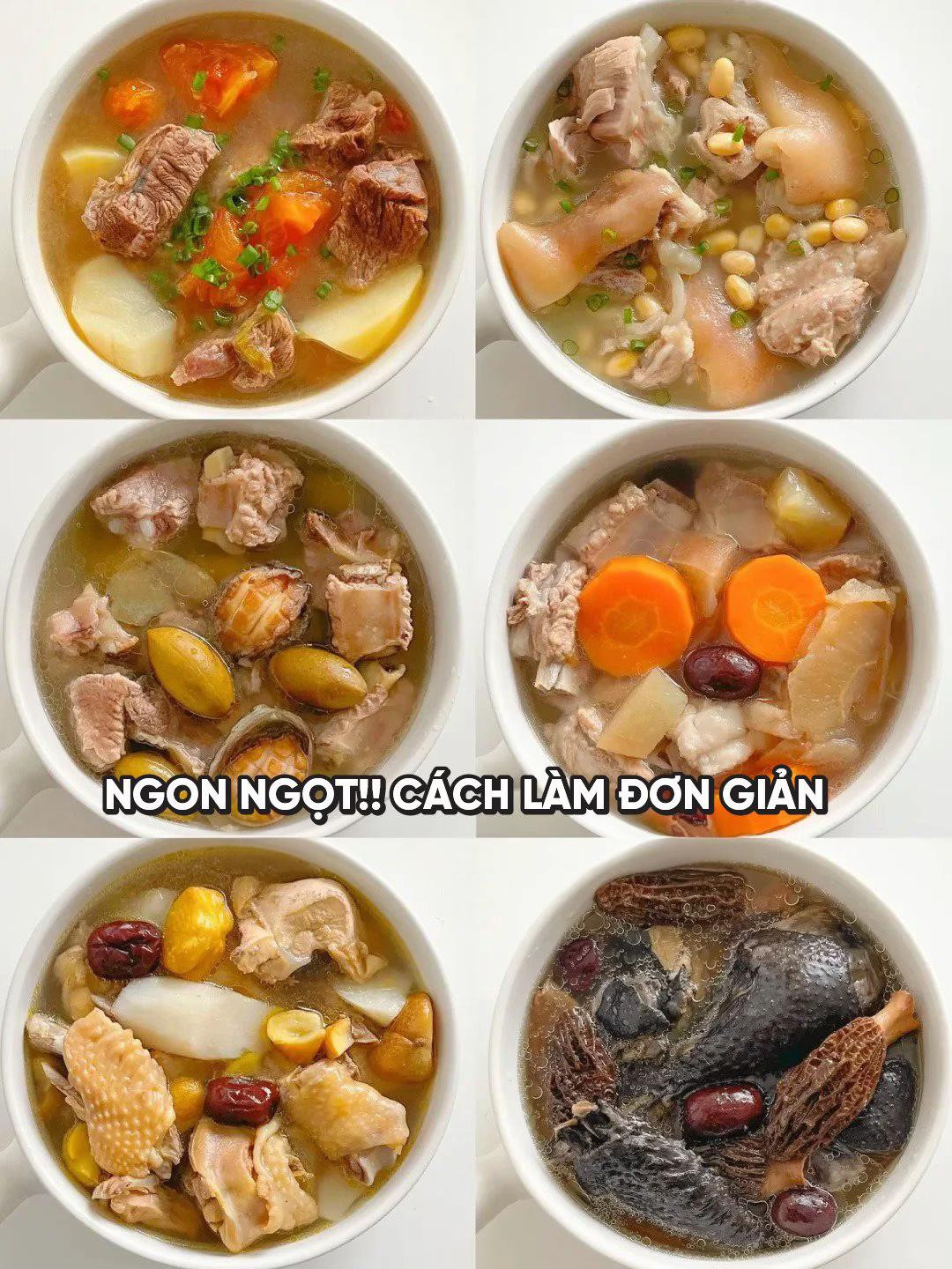 Tổng hợp 6 món canh bồi bổ sức khỏe: Canh bò sốt cà chua, gà hầm hạt dẻ, sườn ô liu bào ngư và các món ngon ngọt khác