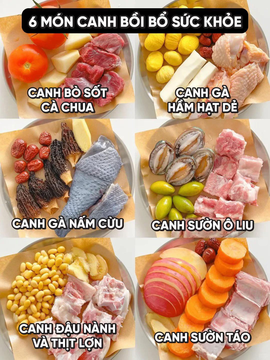 Tổng hợp 6 món canh bồi bổ sức khỏe: Canh bò sốt cà chua, gà hầm hạt dẻ, sườn ô liu bào ngư và các món ngon ngọt khác