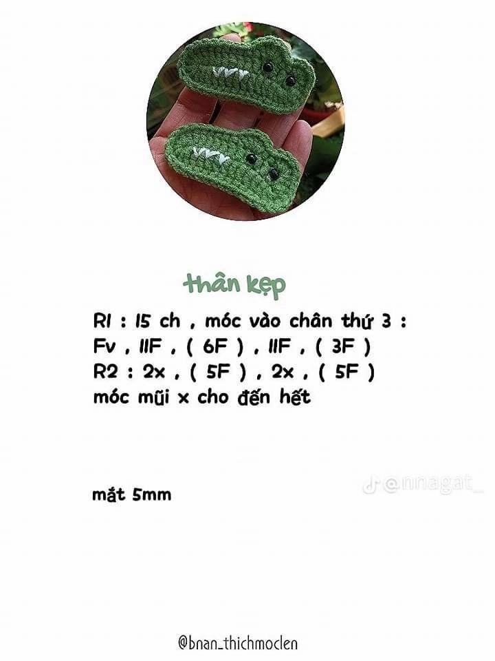 Tổng hợp bảng chart móc len phẳng: Gấu, Cá sấu, Dưa hấu, Gà và Cherry