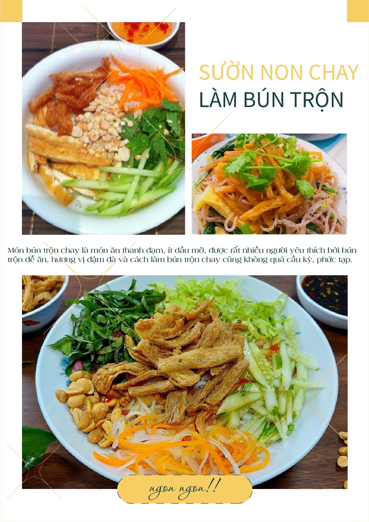 Tổng hợp các cách làm món ngon từ sườn non chay: Sườn chiên lắc sả tắc, Bánh mì sườn nướng chay và Bì cuốn
