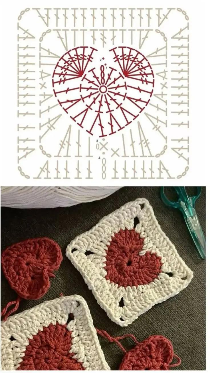 Tổng hợp các mẫu chart Granny Square và mũ len đính lông thỏ đẹp