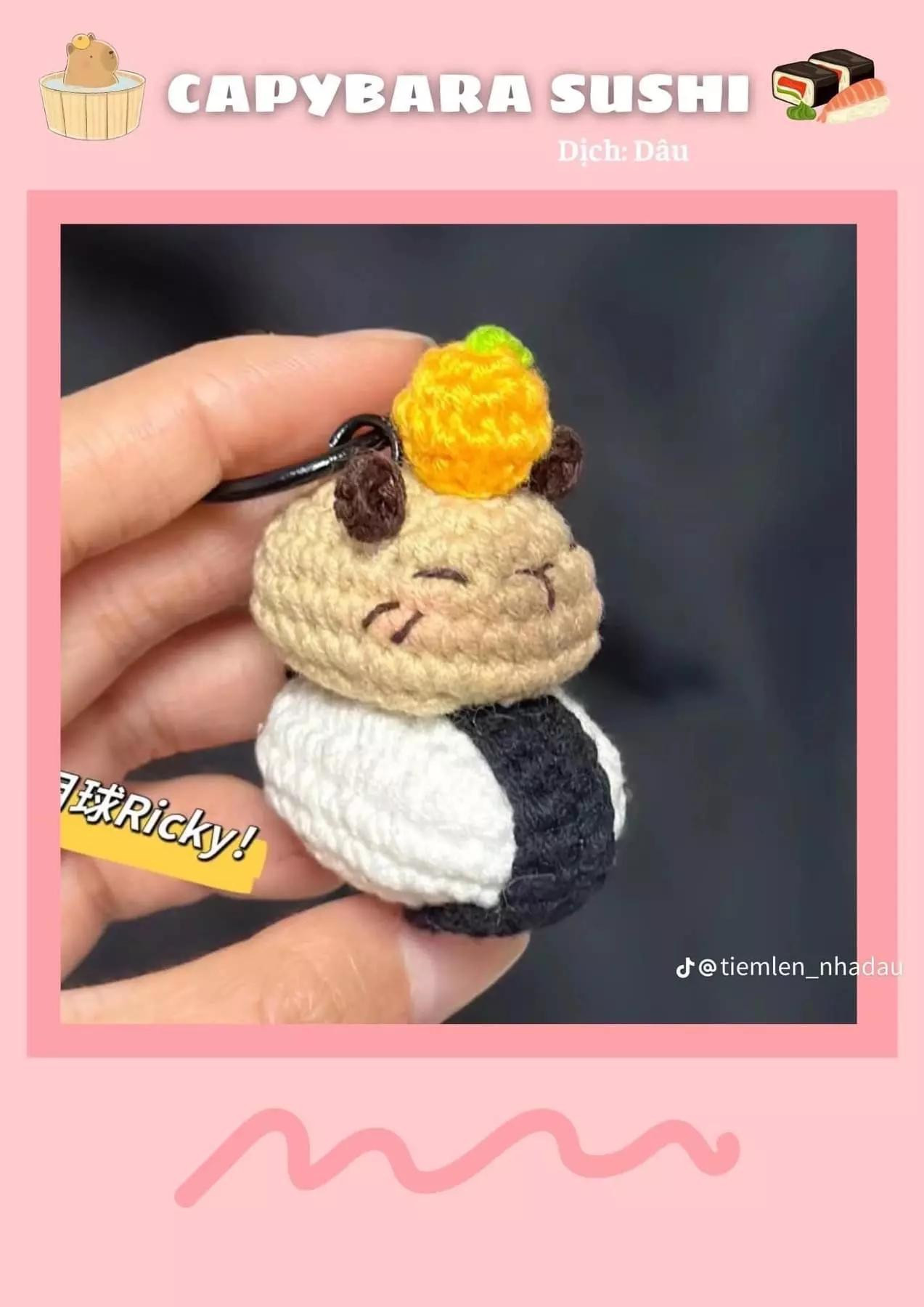 Tổng hợp các mẫu chart móc len Capybara: Công an, Bánh quy và Sấu Tầm