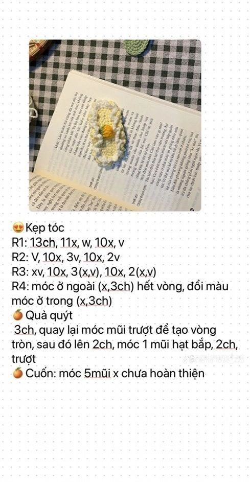 Tổng hợp chart hướng dẫn móc kẹp tóc dâu tây, cừu và hoa tulip