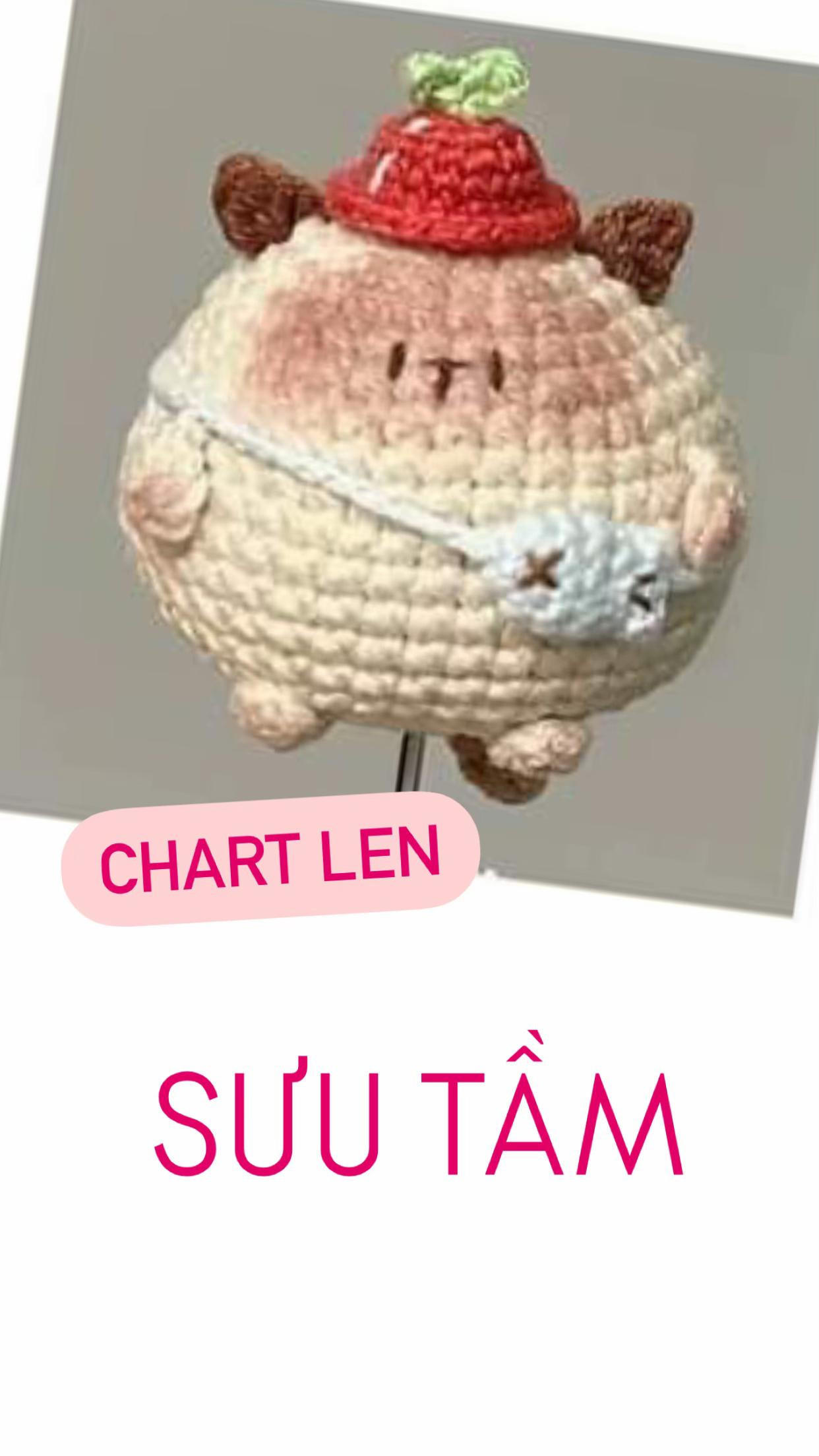 Tổng hợp chart len móc búp bê mèo, heo, Kitty và Pocchaco dễ thương