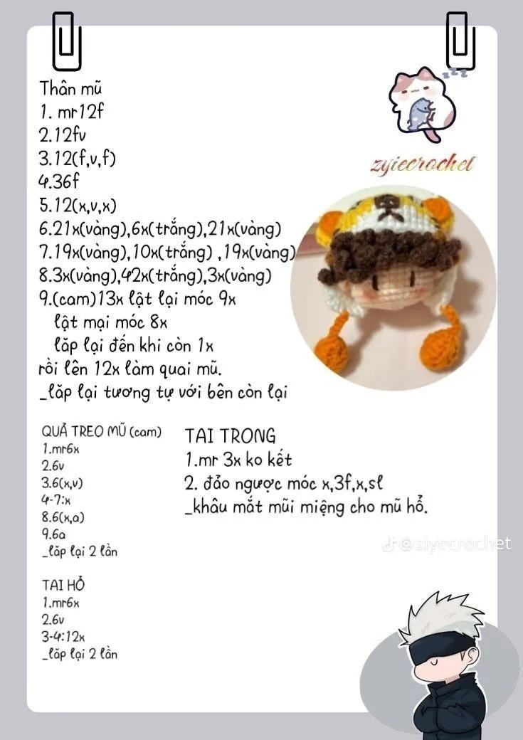 Tổng hợp chart móc búp bê đầu tròn dễ thương