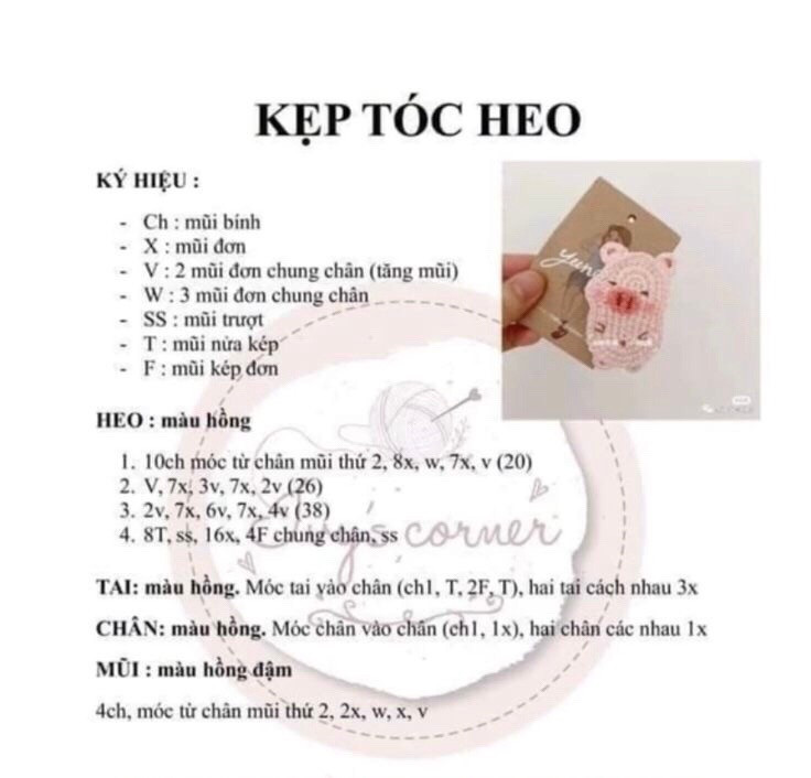 Tổng hợp chart móc kẹp tóc: Dâu tây, Heo, Hướng dương và Cherry