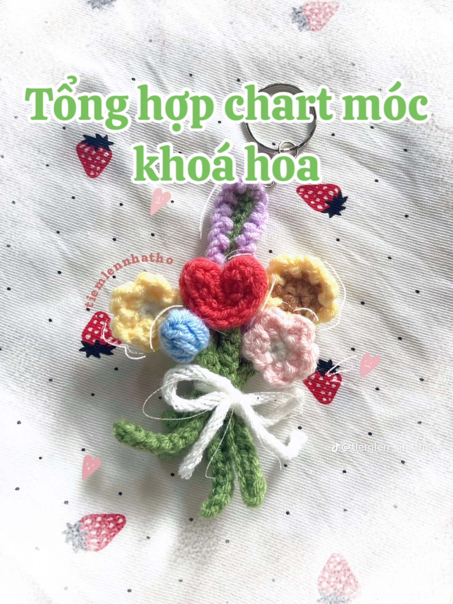 Tổng hợp chart móc khoá hoa và trái cây mini nhiều màu sắc