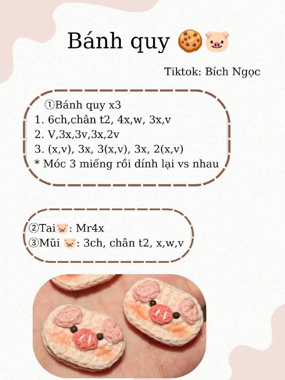 Tổng hợp chart móc len bánh gấu, cá taiyaki và capybara dễ thương