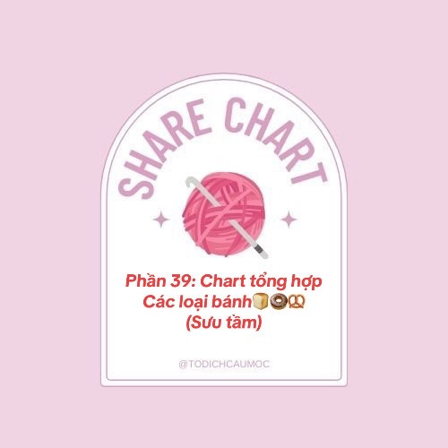 Tổng hợp chart móc len bánh gấu, cá taiyaki và capybara dễ thương