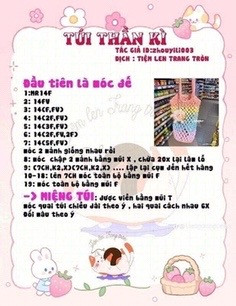 Tổng hợp chart móc len bao bình nước, túi xách dễ thương