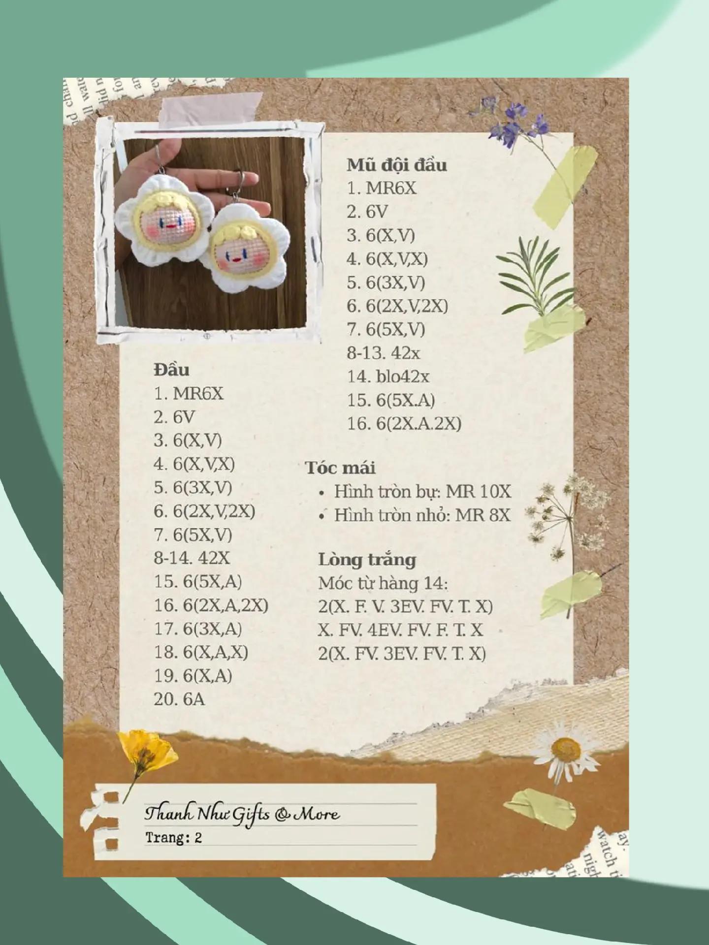 Tổng hợp chart móc len: Bé Voi, Cam cam, Gà con và hướng dẫn ký hiệu