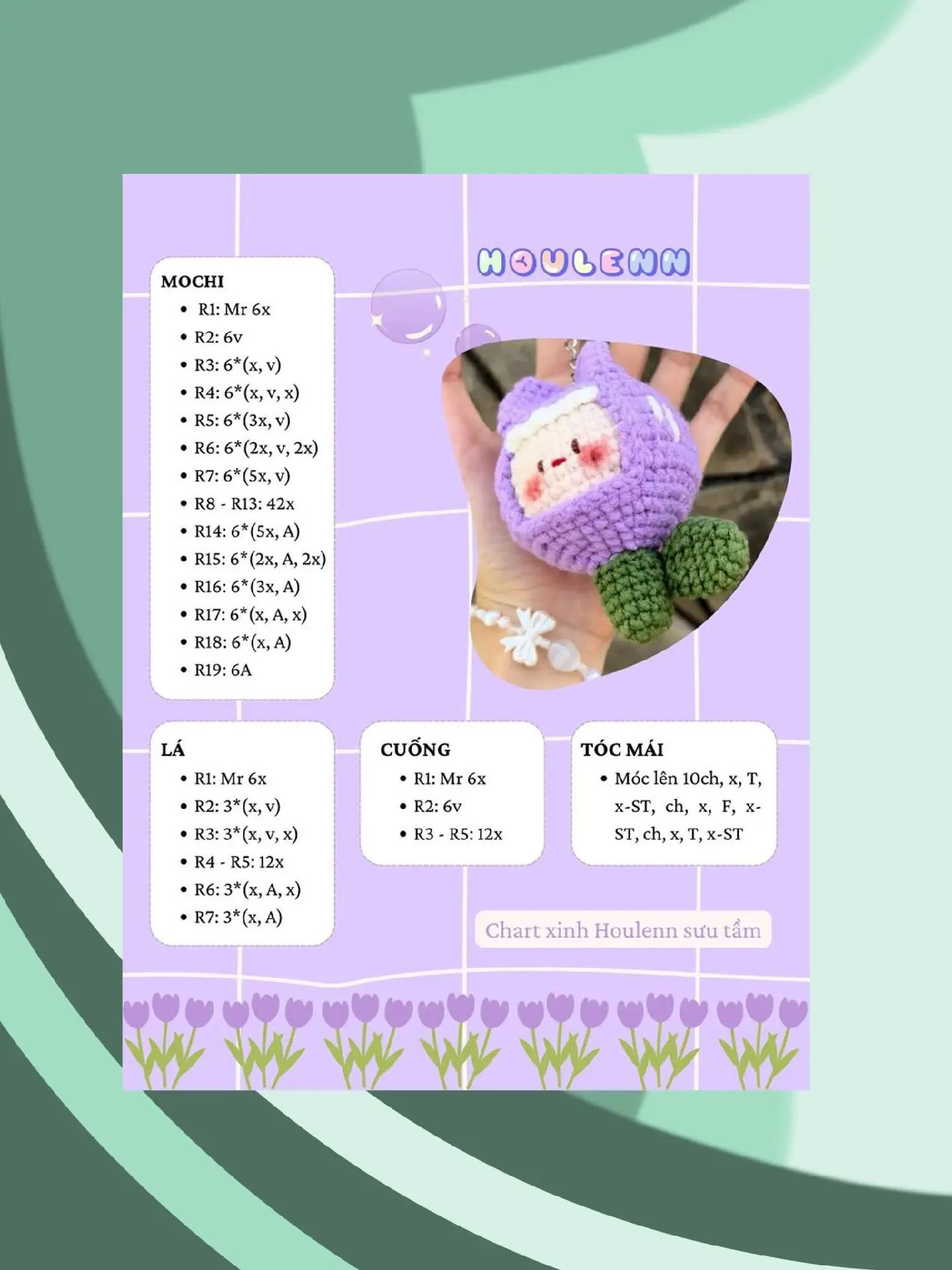 Tổng hợp chart móc len: Bé Voi, Cam cam, Gà con và hướng dẫn ký hiệu