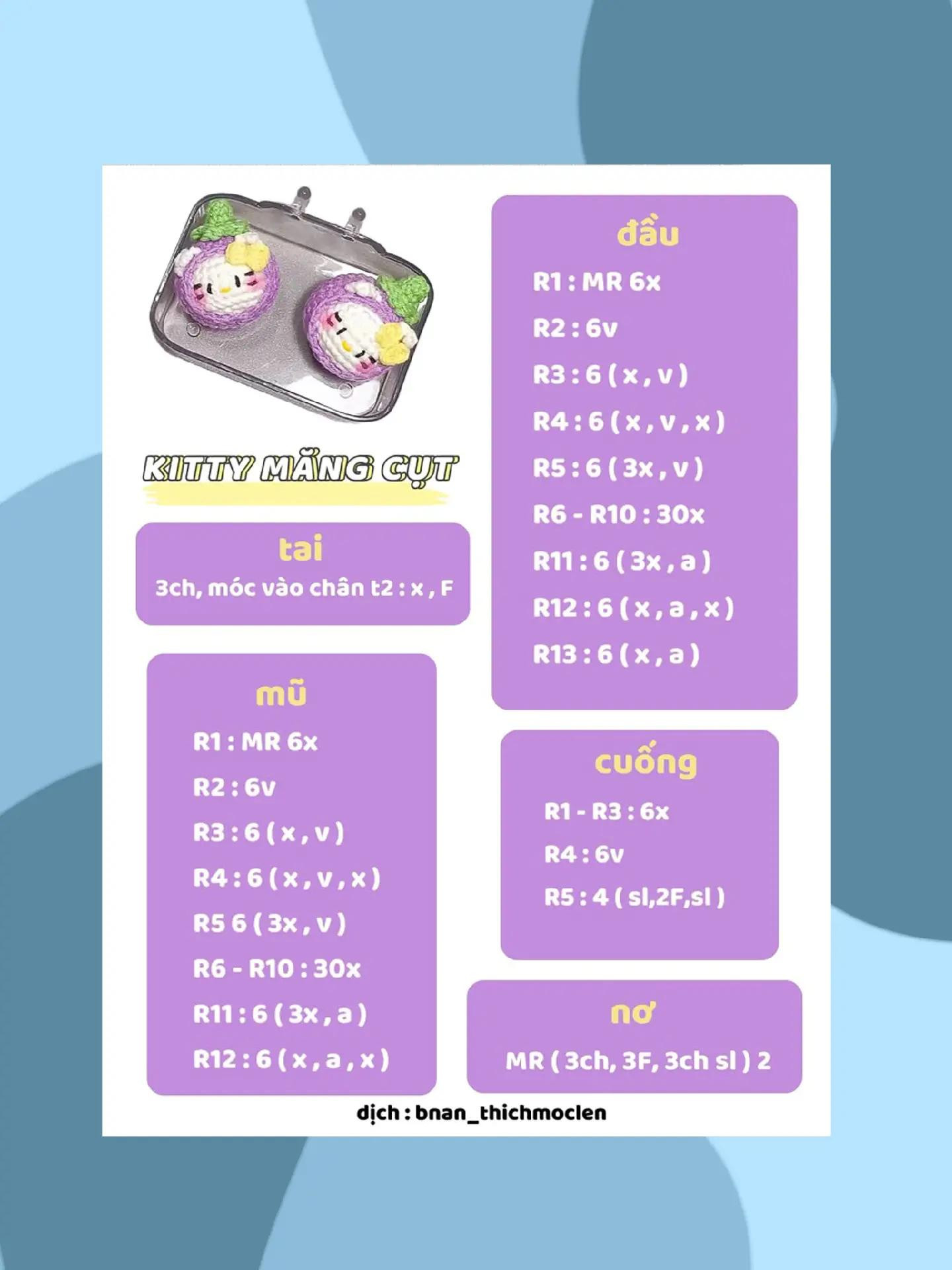 Tổng hợp chart móc len búp bê Capy, Mèo Dudu và Cá Heo